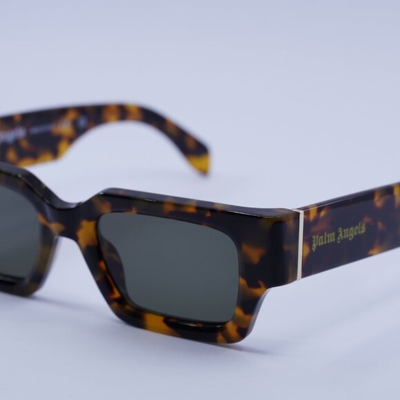 Palm Angels PERI086 HYDE 6055 Sunglasses Havana Rectangle Frame, Green Lenses - Picture 4 of 11
